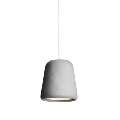 Material taklampa ljusgrå betong/vit