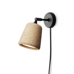 Material vägglampa kork/svart