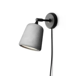 Material vägglampa ljusgrå betong/svart