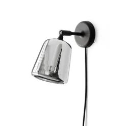 Material vägglampa rostfritt stål/svart