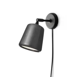 Material vägglampa svart marmor/svart