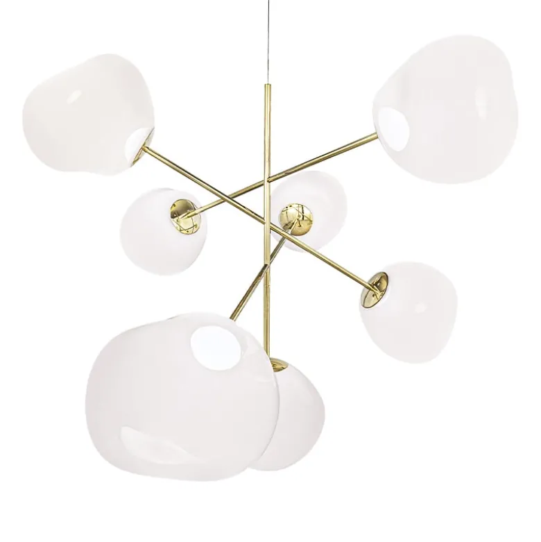 Melt Chandelier large taklampa opal/guld