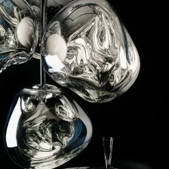 Melt Chandelier mini taklampa silver