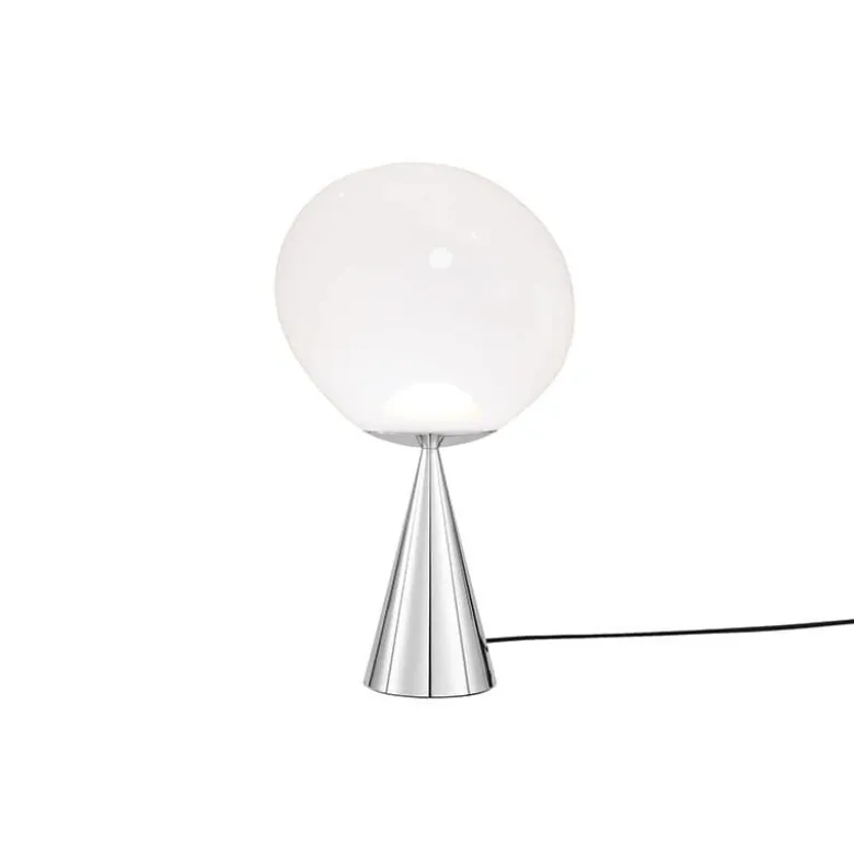 Melt Cone Fat bordslampa opal/silver