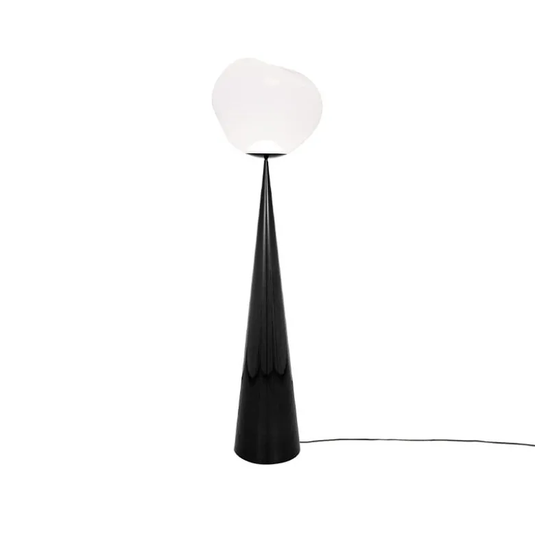 Melt Cone Fat golvlampa opal/svart