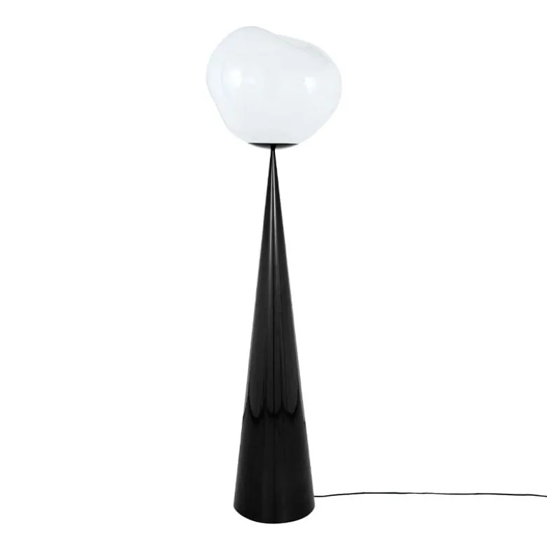 Melt Cone Fat golvlampa opal/svart