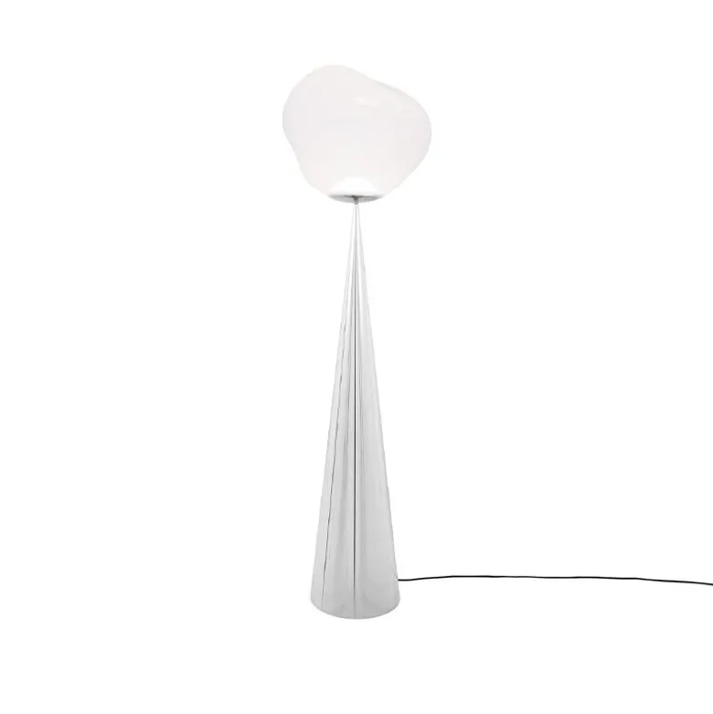 Melt Cone Fat golvlampa opal/silver