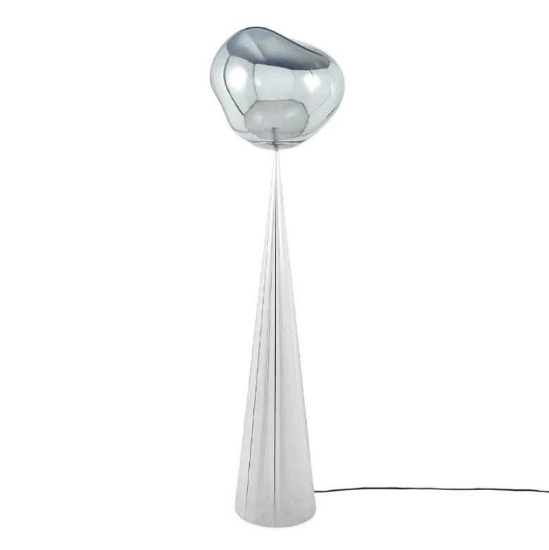 Melt Cone Fat golvlampa silver/ silver