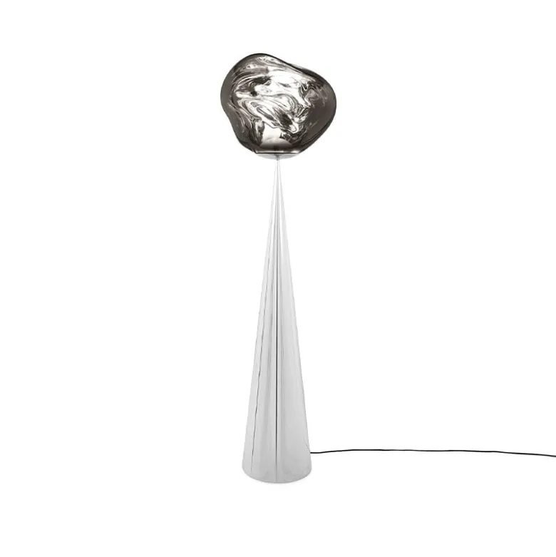 Melt Cone Fat golvlampa silver/ silver