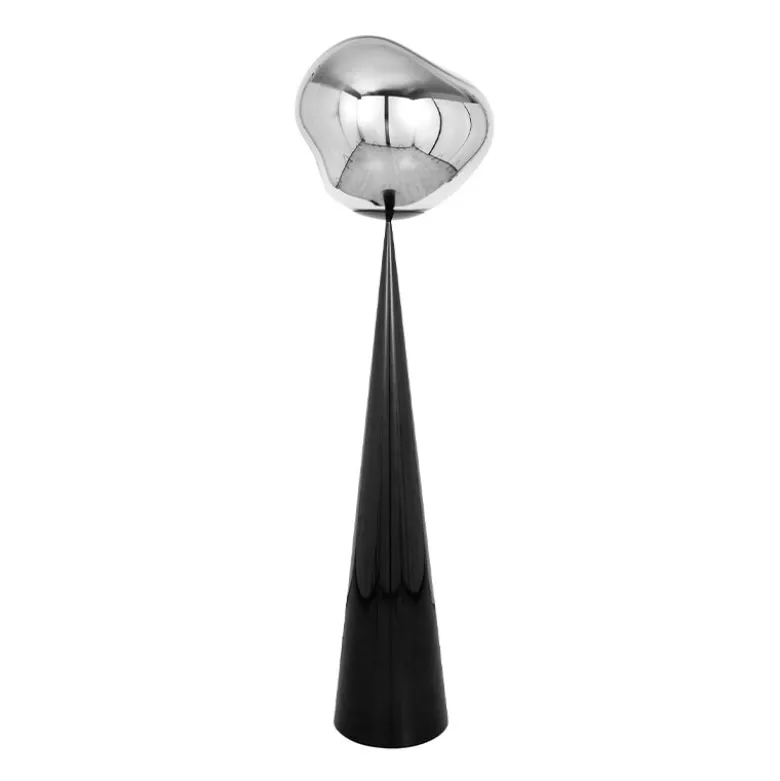 Melt Cone Fat golvlampa silver