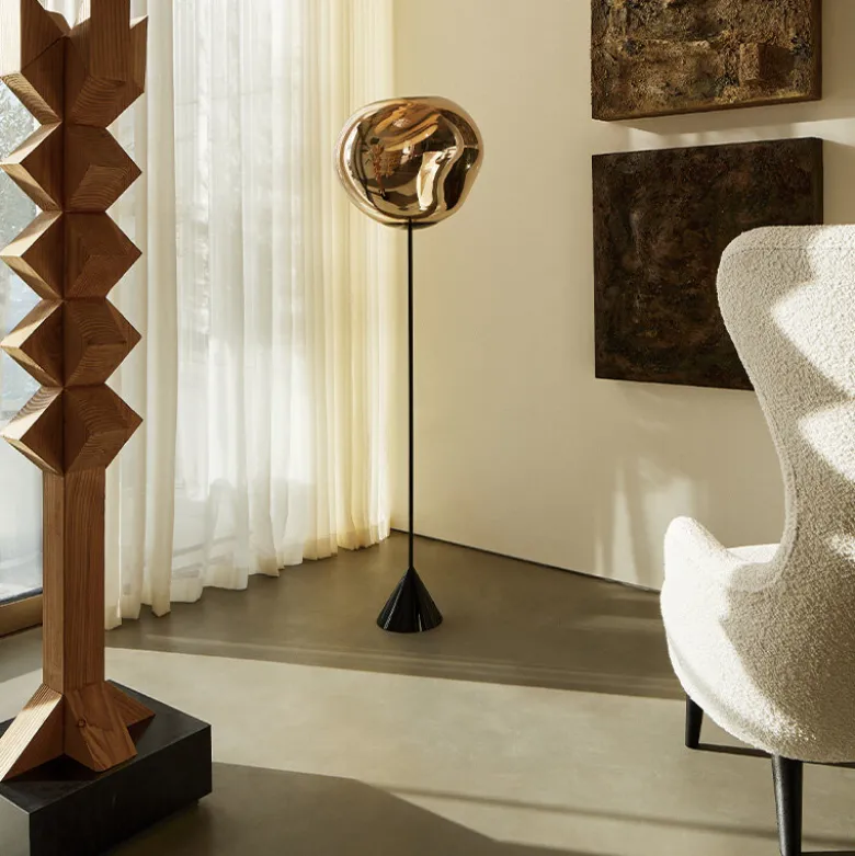 Melt Cone Slim golvlampa guld