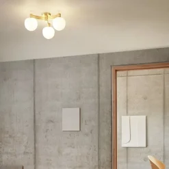 Memoir 120 III plafond mässing/opalglas