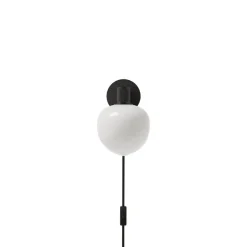 Memoir 120 vägglampa svart/opalglas