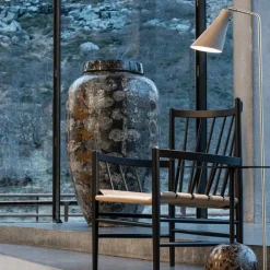 Miller golvlampa silkesgrå/mässing