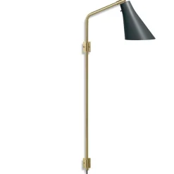 Miller vägglampa Swing skiffergrå/mässing
