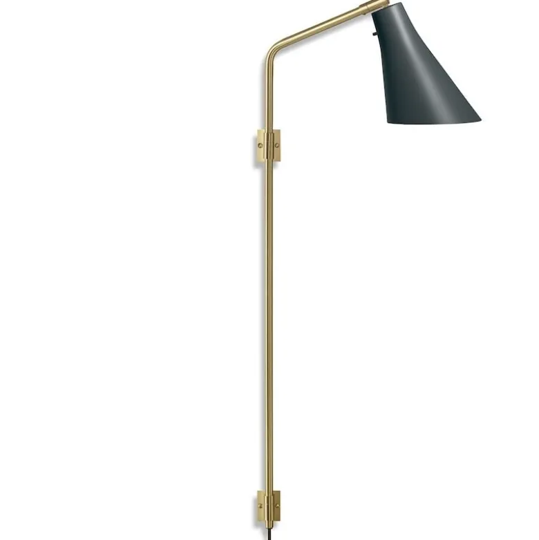 Miller vägglampa Swing skiffergrå/mässing