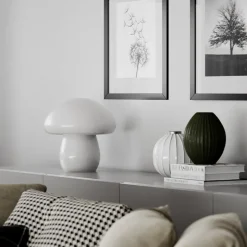 Mira mushroom bordslampa vit