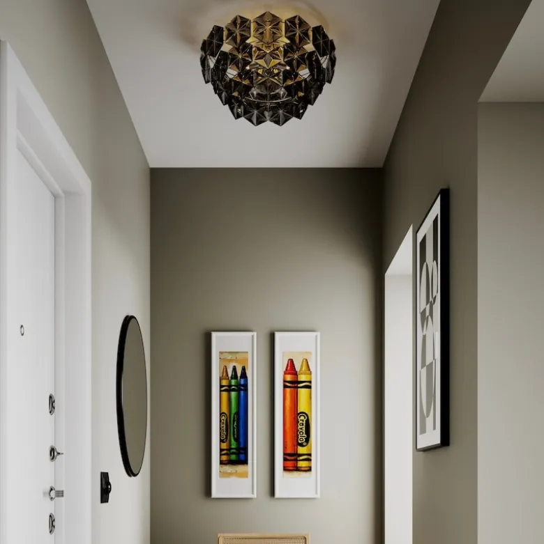 Monarque Ø50cm plafond krom/svart