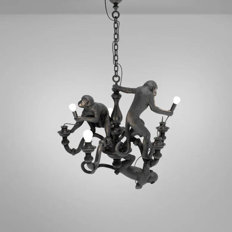Monkey chandelier taklampa svart