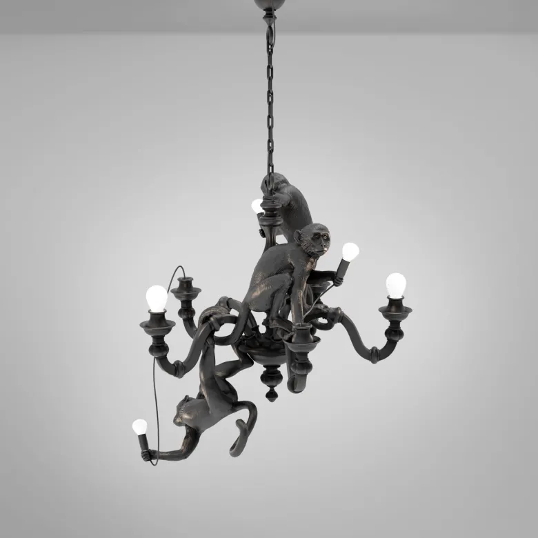 Monkey chandelier taklampa svart