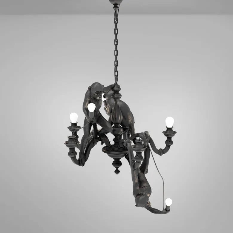 Monkey chandelier taklampa svart