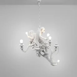Monkey chandelier taklampa vit