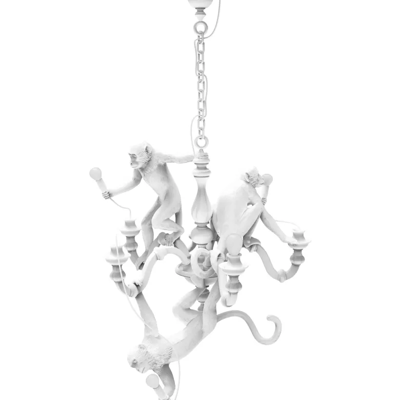 Monkey chandelier taklampa vit