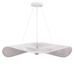 Monstera Ø115 taklampa bomull cream