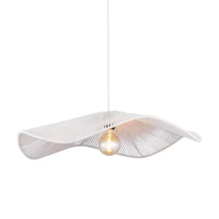 Monstera Ø78 taklampa bomull cream