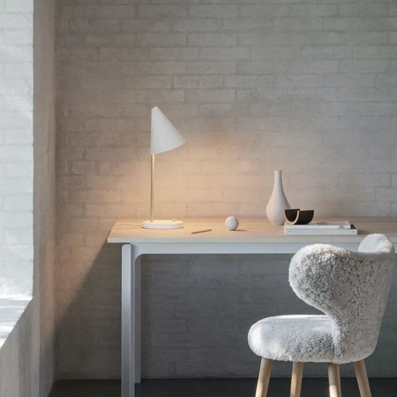 Mosaik bordslampa vit