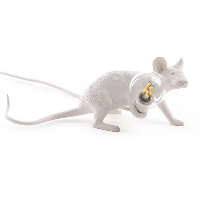 Mouse Lamp Lop lying down bordslampa USB vit