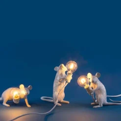 Mouse Lamp Lop lying down bordslampa USB vit