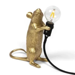Mouse Lamp Step Standing bordslampa USB Gold