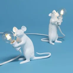 Mouse Lamp Step standing bordslampa USB vit