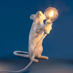 Mouse Lamp Step standing bordslampa USB vit
