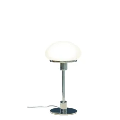 New August bordslampa liten, silver/vit