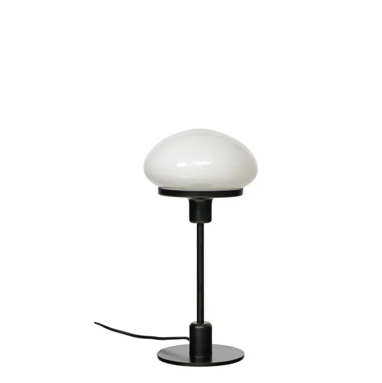 New August bordslampa liten, svart/vit