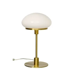 New August bordslampa stor, matt mässing/vit