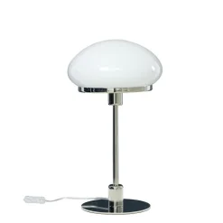 New August bordslampa stor, silver/vit
