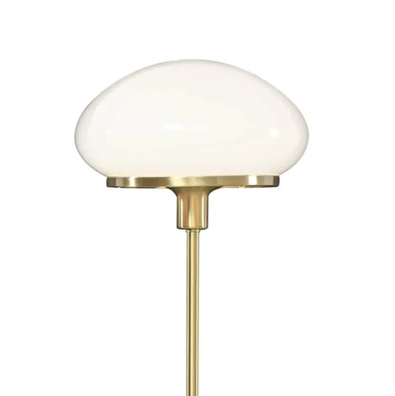 New August golvlampa matt mässing/vit