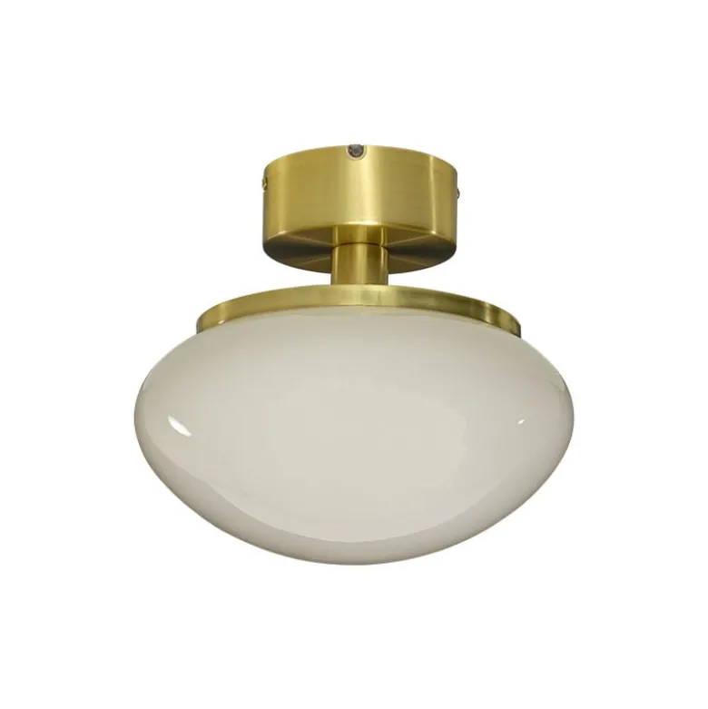 New August plafond matt mässing/vit