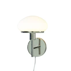 New August vägglampa silver/vit