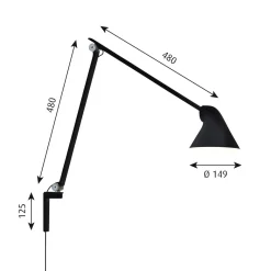 NJP vägglampa lång black
