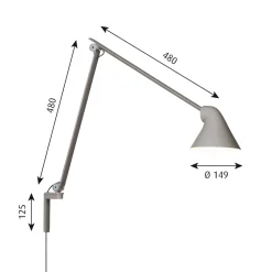 NJP vägglampa lång light grey