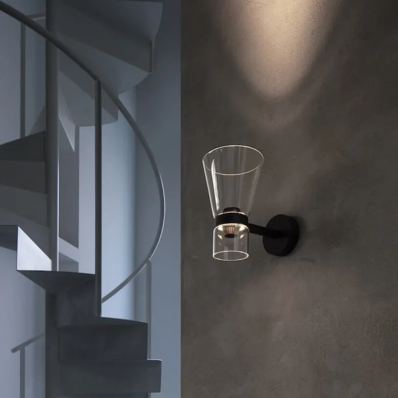 Nocturne cone vägglampa svart