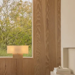 Nonna H30 bordslampa travertin/sand