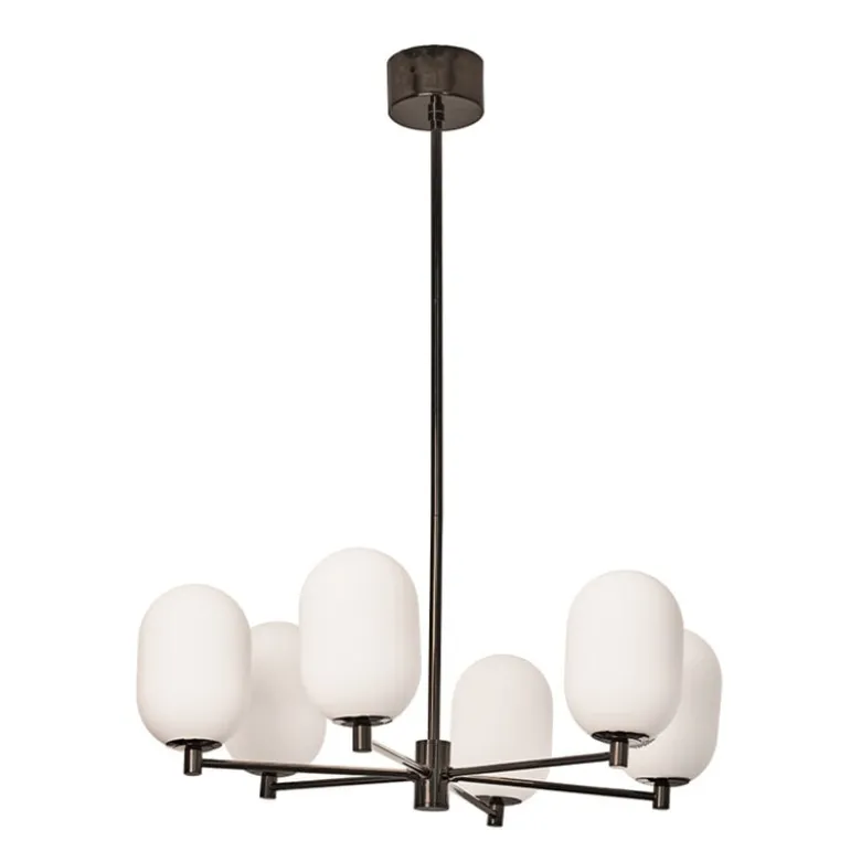 Noor chandelier Taklampa Kromsvart/vit