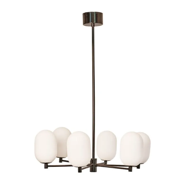 Noor chandelier Taklampa Kromsvart/vit