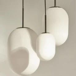 Noor L Taklampa Kromsvart/vit