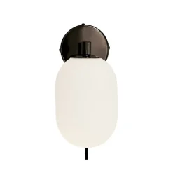 Noor Vägglampa Kromsvart/Vit